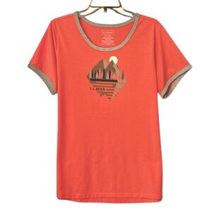 L.L. Bean Coral Mountain Graphic Camp Tee Short Sleeves